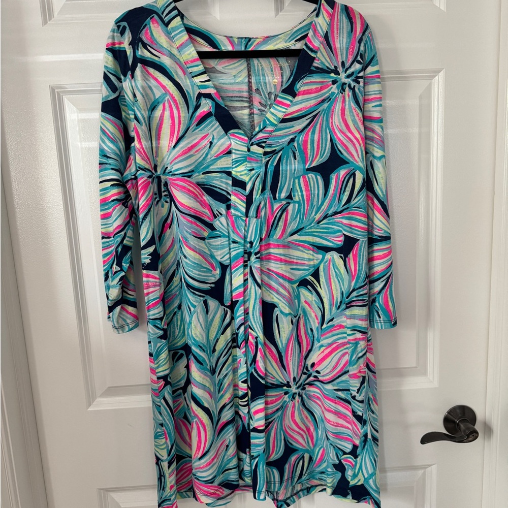 Lilly Pulitzer Amina Dress High Tide Dancing Lady XL